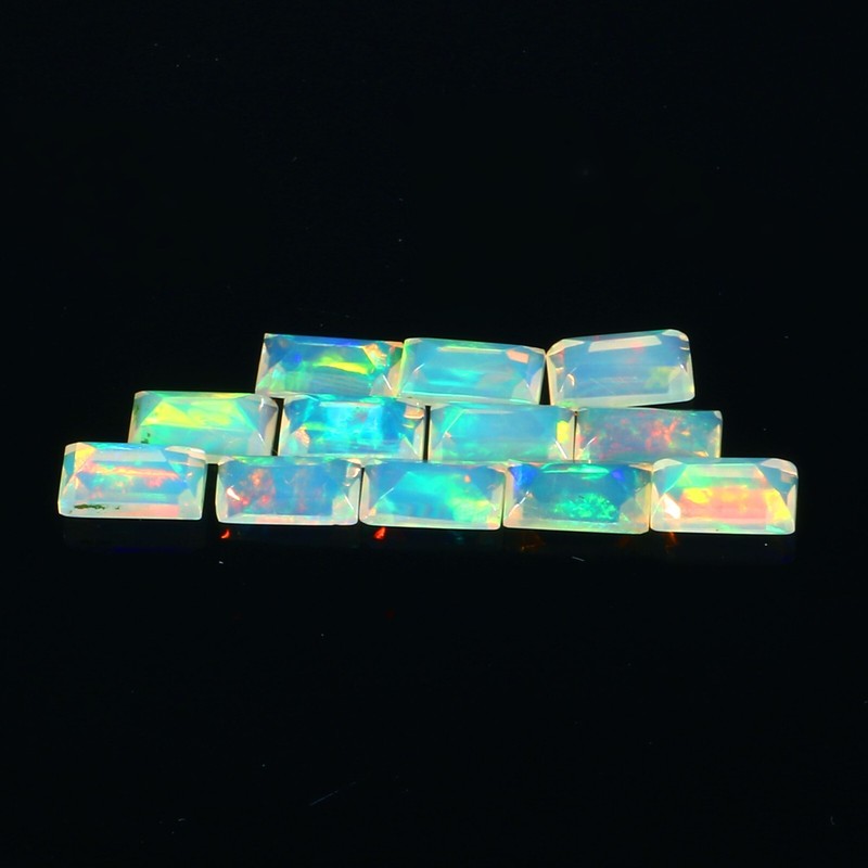 Natural Ethiopian Opal Baguette Cut Faceted Gemstone 3x6mm Size Beauties gallery