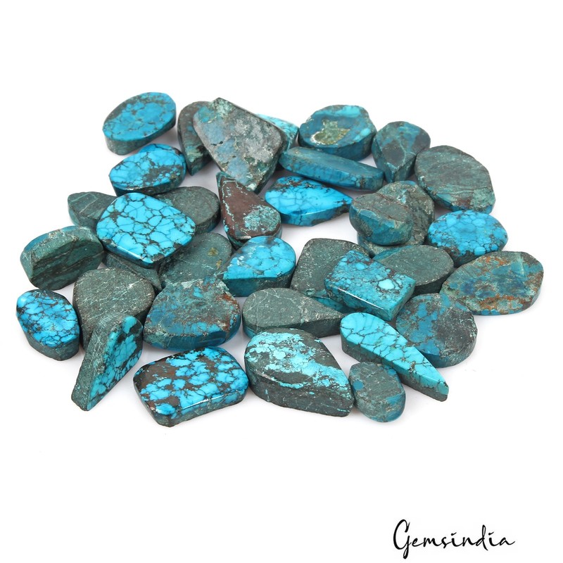 380 Cts/36 Pcs Natural Blue Arizona Spider Web Turquoise Mix Cab Loose Gems Lot gallery