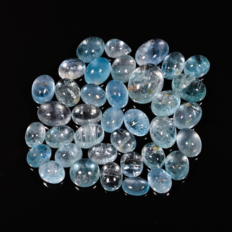 AAA NATURAL BLUE AQUAMARINE CABOCHON LOT WHOLESALE AQUAMRINE GEMSTONE LOT