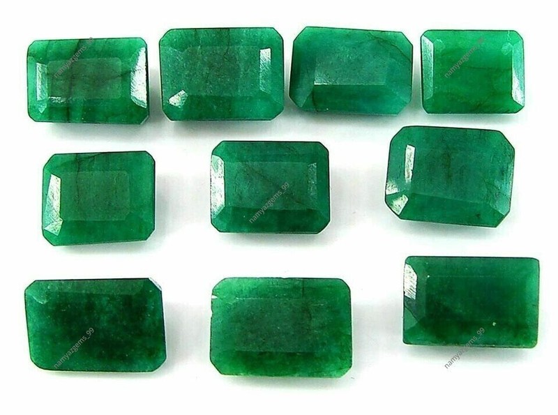 100 Ct Natural Zambian Green Emerald Radiant Cut Certified Gemstone Lot