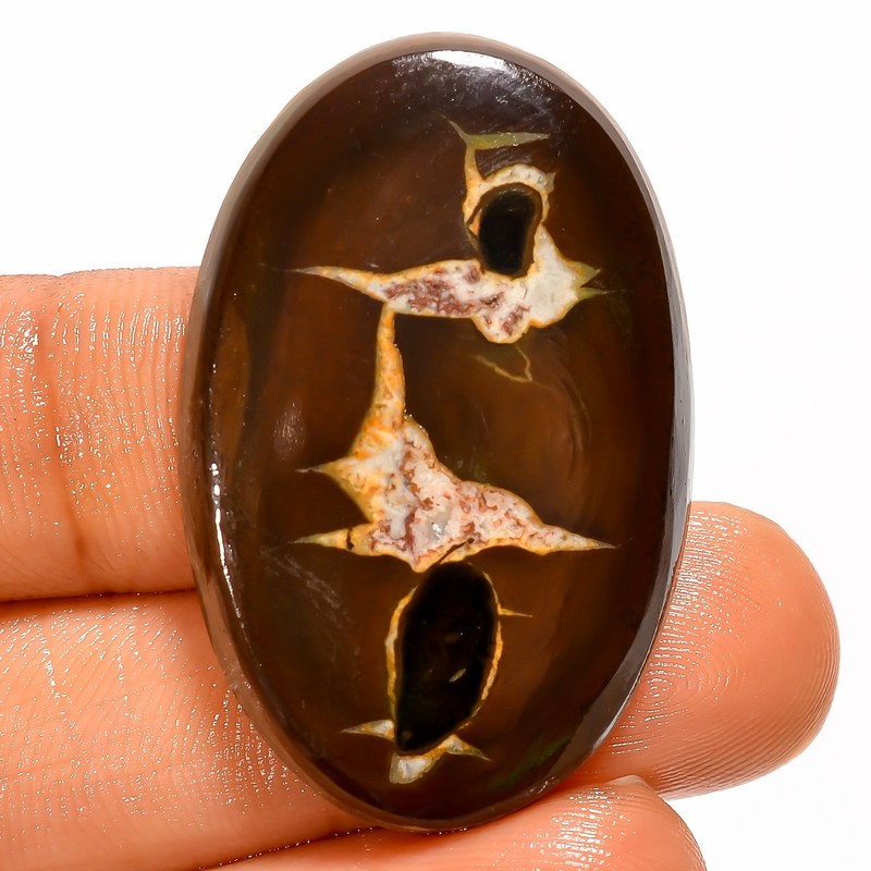 100% Natural Septarian Gronates Oval Cabochon Gemstone 41 Ct. 36X23X5 mm A-37254