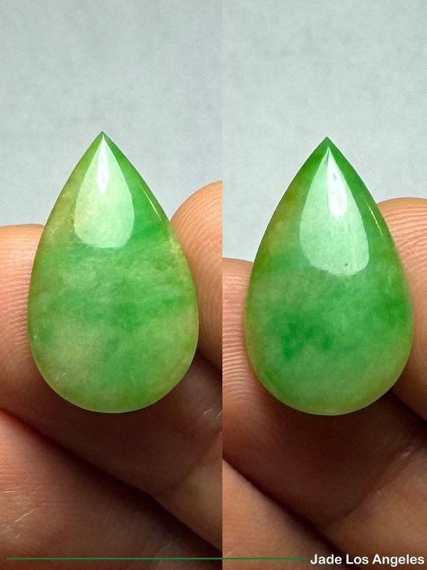 Water Drop 3-Color Apple Green Yellow Loose Jadeite Jade Pendant/Earrings 18.5ct