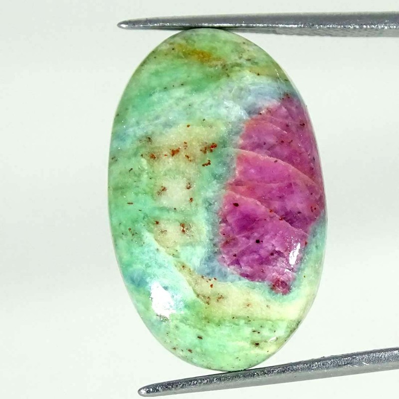 21.50Cts Natural Ruby In Fuchsite Oval Cabochon Loose Gemstone
