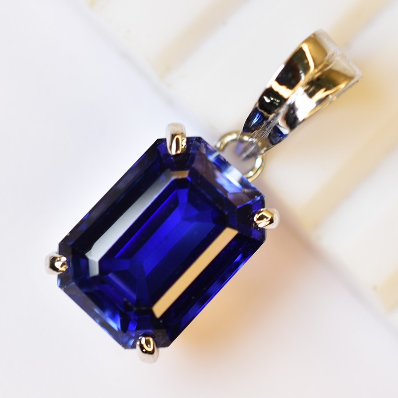 Blue Tanzanite 21 Ct Certified Natural 925 Sterling Silver Pendant Gemstone