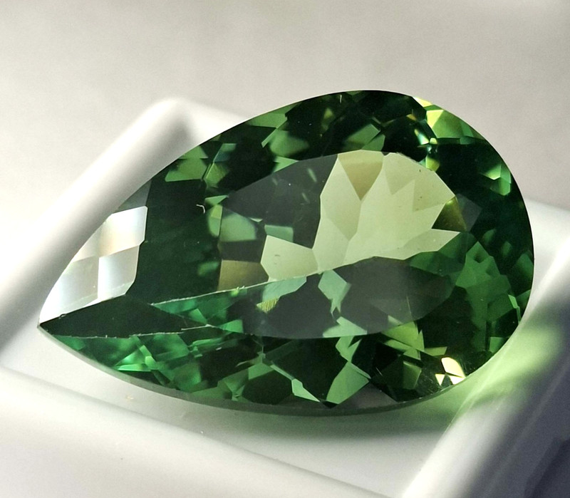 Shine Pear Shape Green Tourmaline 32-34 Carat Loose Gemstone Natural TQ1700