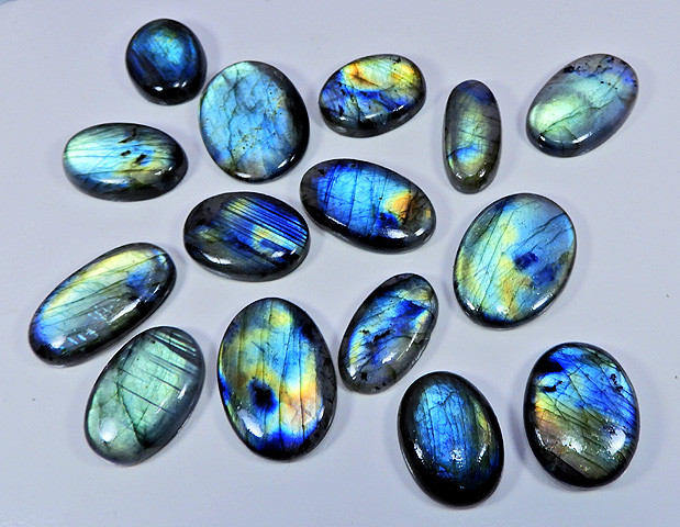 FREE SHIP~Natural Blue Multi Flash Labradorite Cabochon Gemstone Wholesale Lot gallery