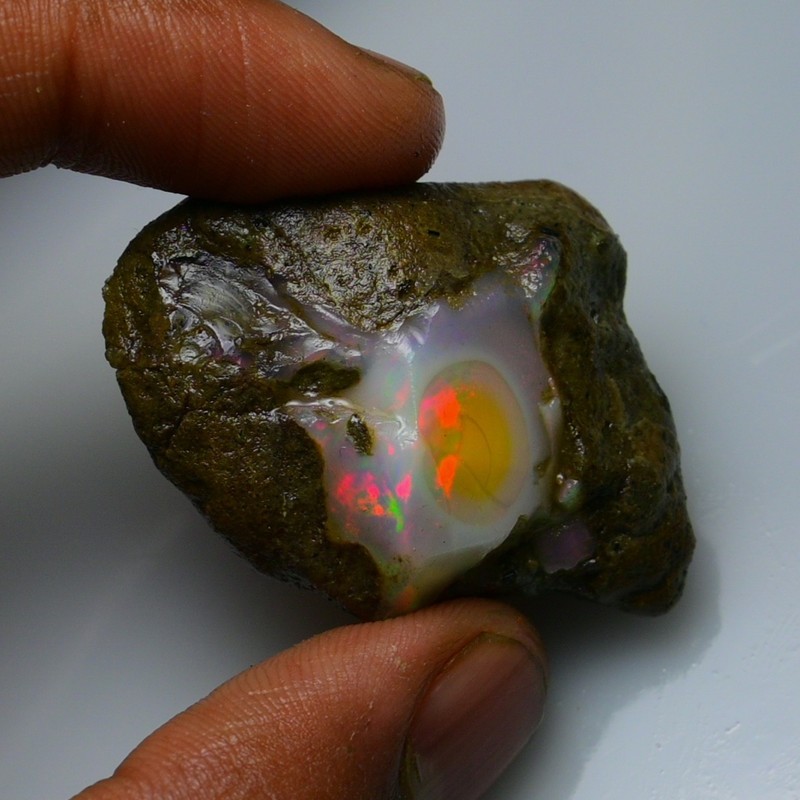 Ethiopian Oil Opal Specimen 64.60 cts Natural Rough Gemstone - Fire Opal Roug gallery
