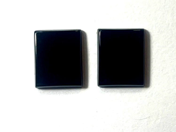 TWO (2) PIECES BLACK ONYX 11X9 MM RECTANGLE FLAT AS PICTURED BELOW WHOLESALE