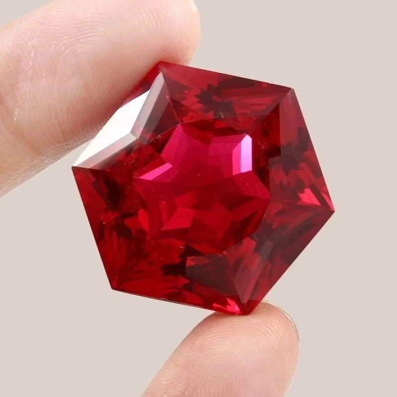 Mozambique Red Ruby Hexagon 19-21 Ct Natural Certified Loose Gemstone AAA+