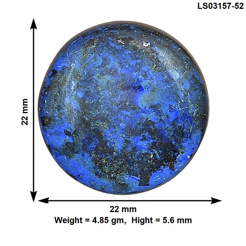 Natural Azurite 22x22x5.6 mm Round Shape Polished Loose Gemstone LS03157-52 gallery