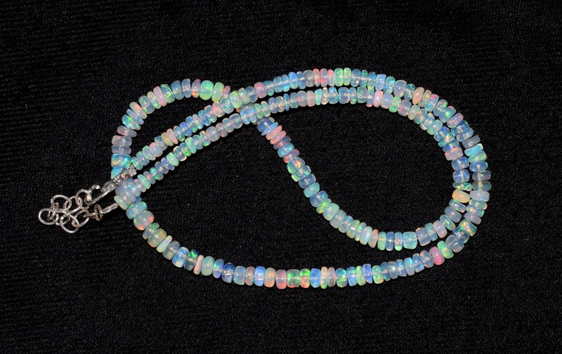 Ethiopian Welo Opal Beads Necklace 16" Natural Fire Opal Gemstone Jewelry AF0298 gallery