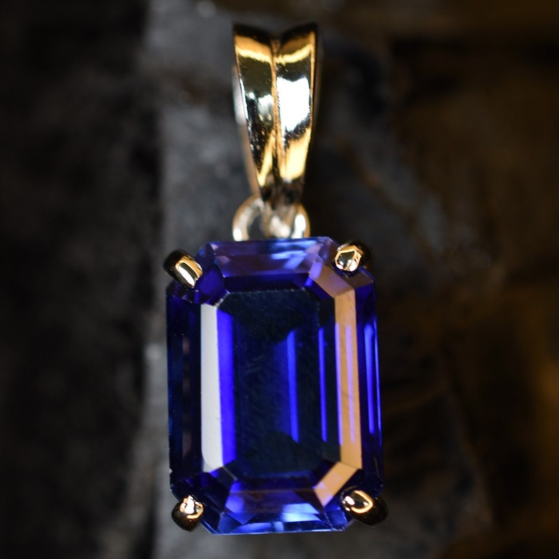 Blue Tanzanite 21 Ct Certified Natural 925 Sterling Silver Pendant Gemstone gallery