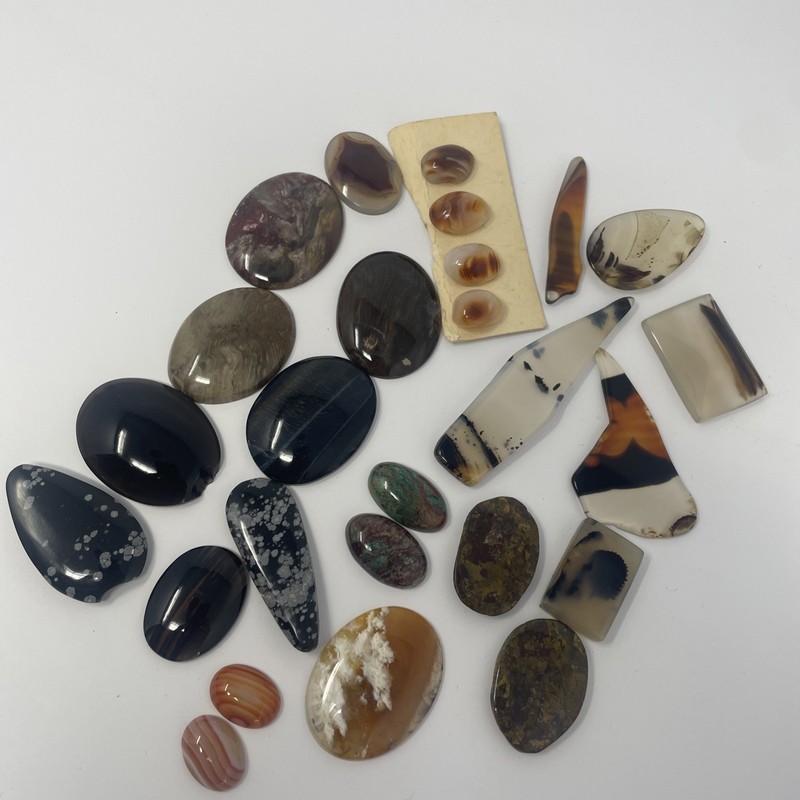 Lot 26 Oval Cabochon Lot – Polished Stones Mixed Sizes – Crafts Jewelry Making