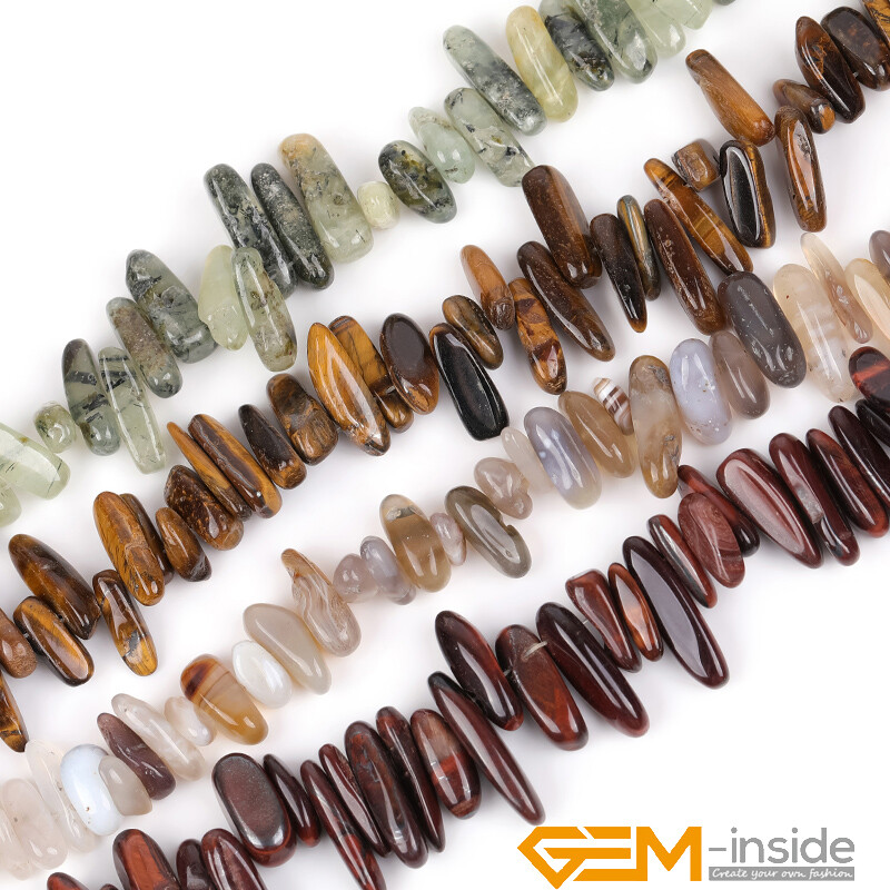 Natural Freeform Gemstone Sticks Spike Chips Beads For Jewellery Making 15" AU gallery