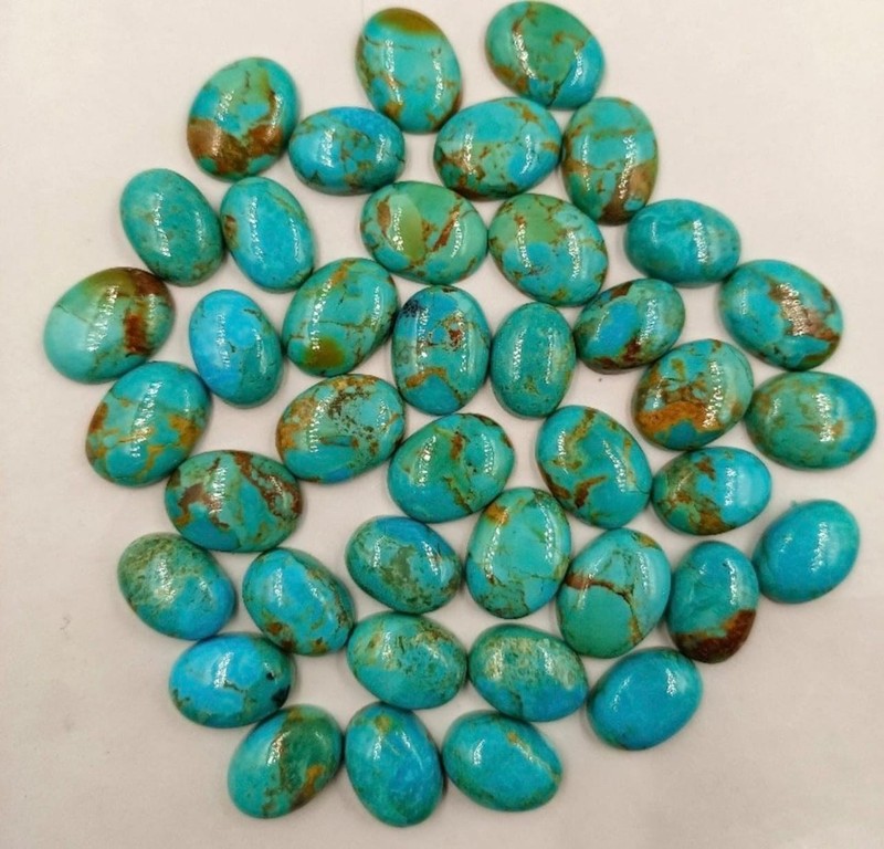 AA++ Mohave Turquoise Oval Shape Cabochon Loose Gemstone Wholesale Lot gallery