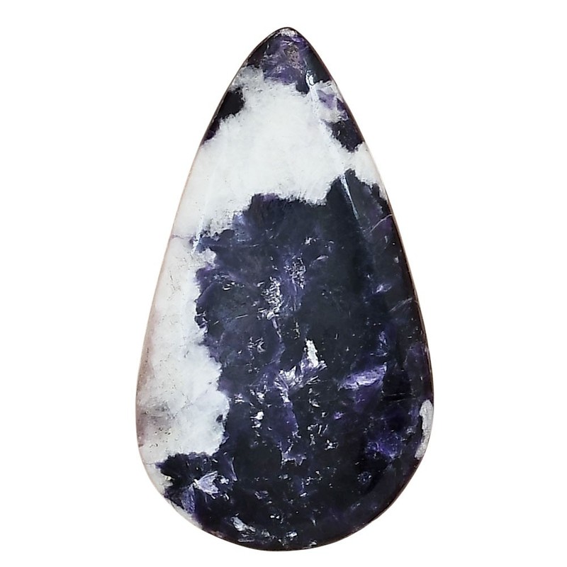 Natural Purple Lepidolite 39.7×22.7×5 mm Pear Shape Polished Gemstone LS03405-56