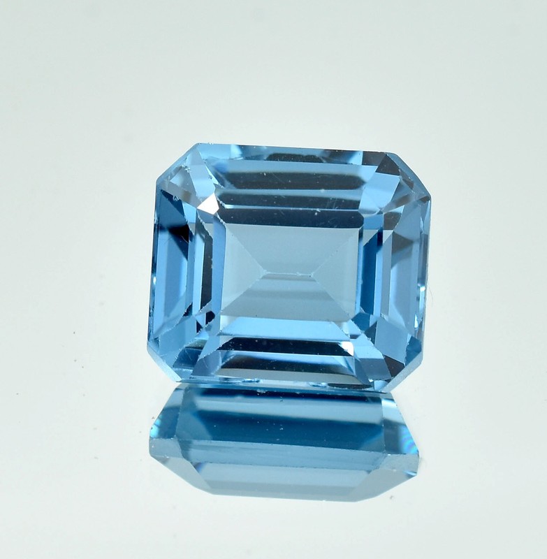 AAA Natural Brazilian Sky Blue Aquamarine 11×9 MM Loose Radiant Cut Gemstone