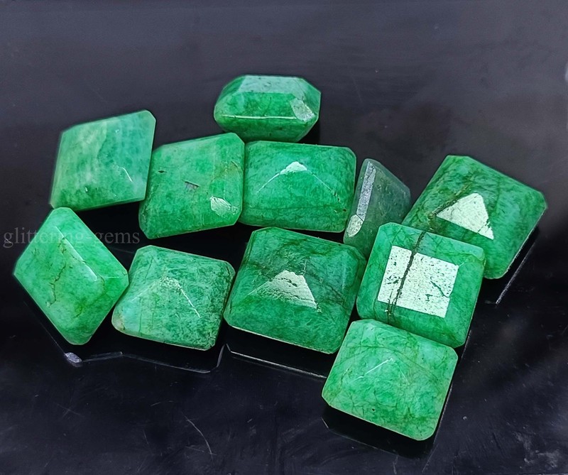 90 Ct Natural Green Emerald Lot IGL Certified Emerald Cut Loose Gemstones 5SDI