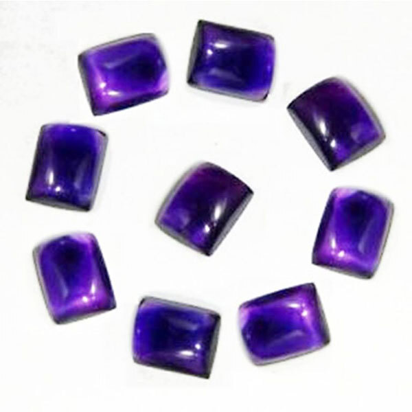 5X3MM TO 10X8MM NATURAL AFRICAN PURPLE AMETHYST OCTAGON SHAPE FLAT BACK CABOCHON
