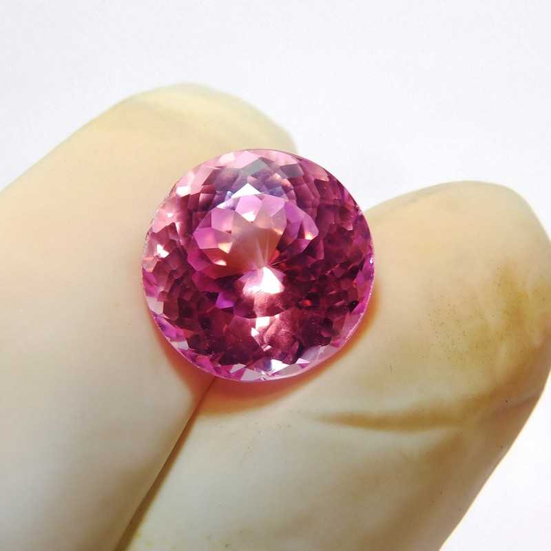 CERTIFIED Pink Sapphire Round 23 Ct Treated Natural Pendant Size Loose Gemstone
