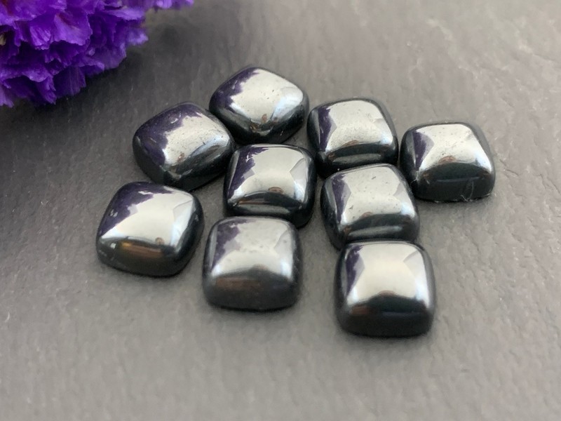Natural Hematite Gun Metal Cushion Cabochon 6mm to 20mm Loose Gemstone gallery