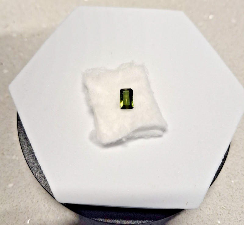 3.30 ct Deep Forest Green Tourmaline Emerald Cut Gemstone