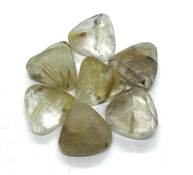 Rose Cut Golden Rutile Trillion AAA Natural Loose Gemstone For Making Jewelry