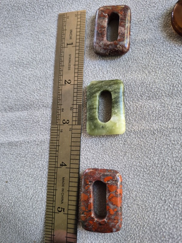 Lot of 9 Polished Stones Cabochons Agate Jasper Jade Asian Red Green Orange Lot1 gallery