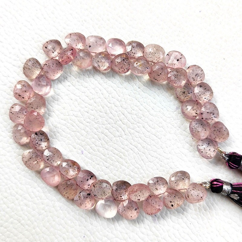 Natural Lepidocrocite in Quartz Gem 7 mm Faceted Heart Shape Beads 7 Inch Strand gallery