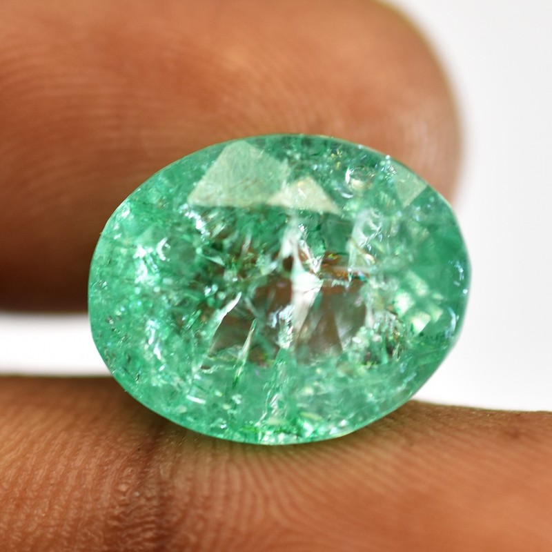 14 Ct CERTIFIED Natural Green Emerald Oval Cut Loose Gemstone For Jewelry Making