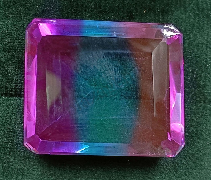 126.80 Ct EGL Certified Emerald Cut Multi Color Ametrine Gemstone 5ARJ gallery