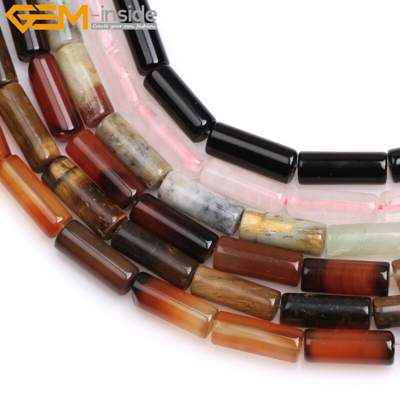 6x16mm Tube Cylinder Natural Stone Beads For Jewlery Making 15″ Wholesale Beads