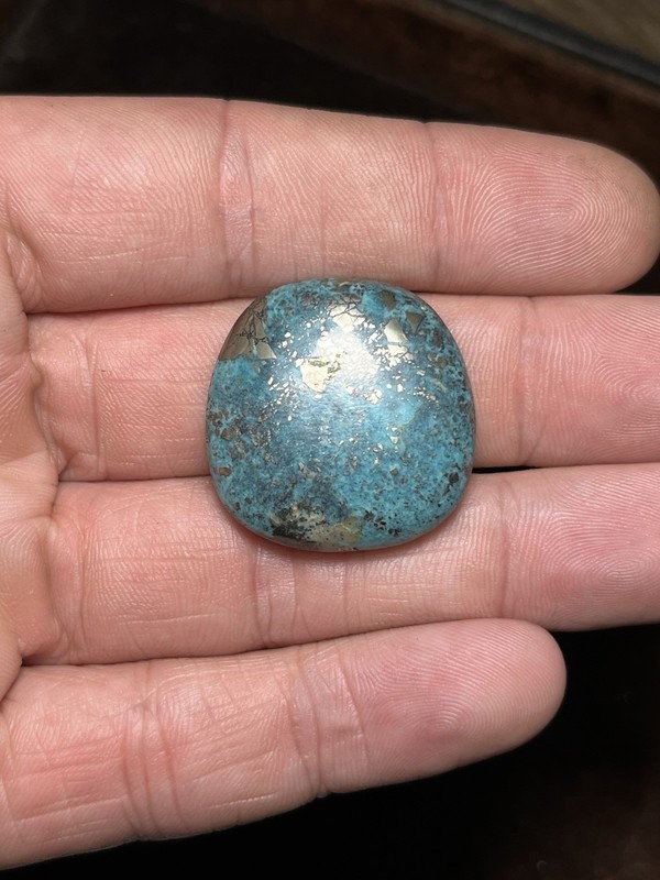 Persian Turquoise w/ Pyrite Cab 65ct Nice Blue Beautiful Cabochon