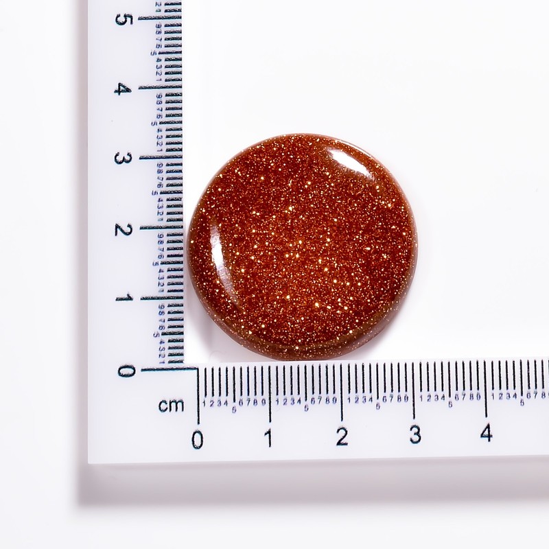 59.5 Ct Natural Golden Sandstone Loose Gemstone Round Shape Cabochon 32X32X6 mm gallery