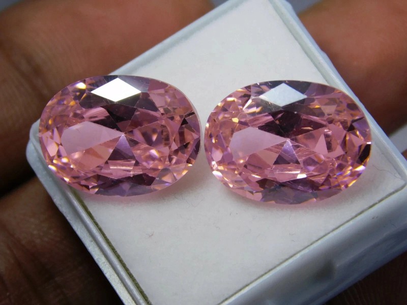 120 Ct Natural Cambodian Pink Zircon Pair Oval Cut Loose AGL Certified Gemstone gallery
