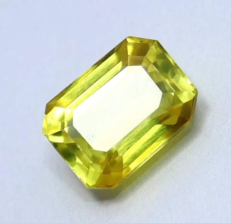 Natural Ceylon 8.90 Ct Yellow Sapphire Emerald Cut Certified Rare Loose Gemstone gallery