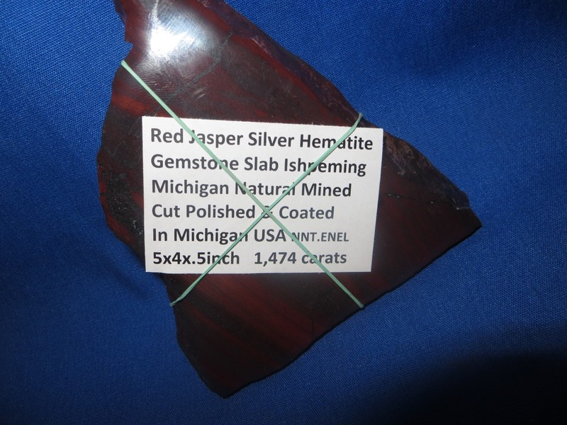 Banded Red Jasper Silver Hematite Brilliant Gemstone Slab Display 1,474 carats gallery