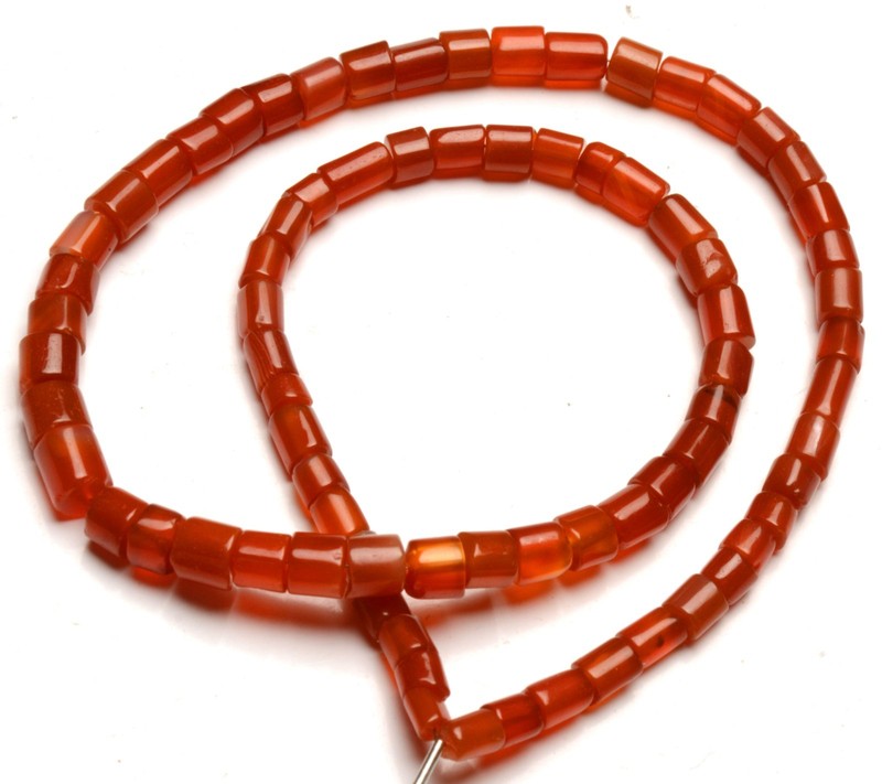 Natural Carnelian 4 to 5 mm Size Tube Beads Strand 16" Jewelry Making Gems India gallery