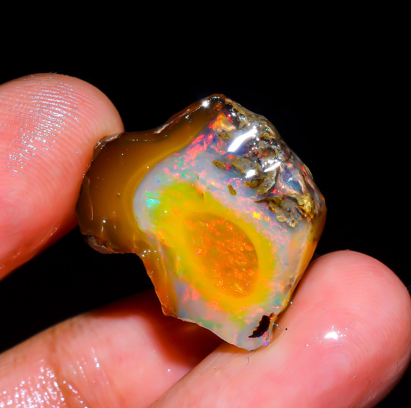 AAA Natural Ethiopian Opal Rough Specimen Welo Fire Crystal Opal Approx 10 Ct.