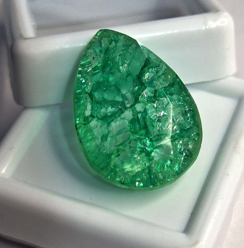 Emerald Certified 17-19 Ct Colombian Green Pear Cut Natural Loose Gemstone SB625