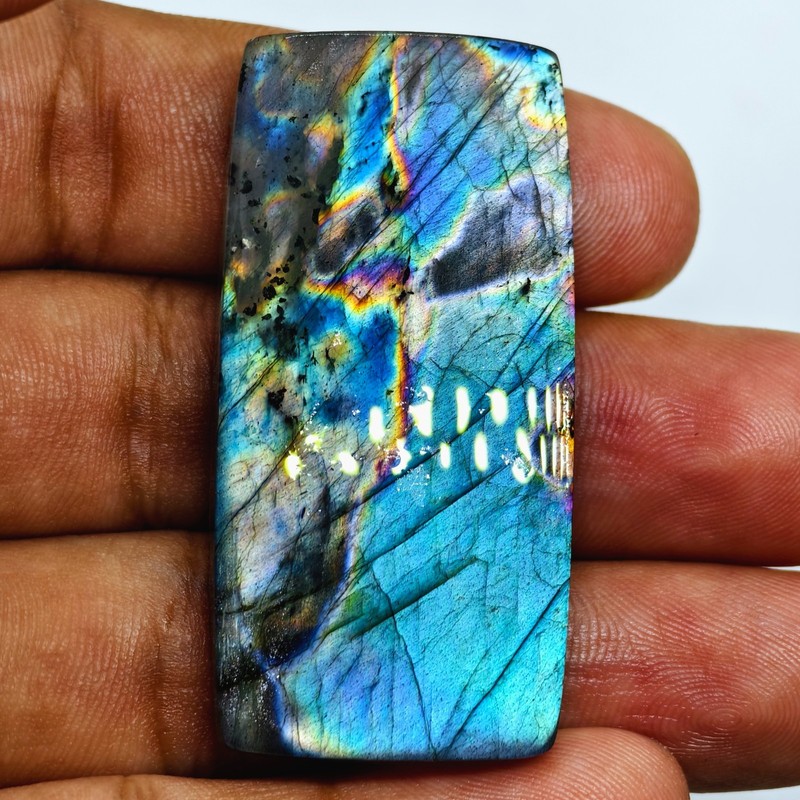 85 Cts Natural Labradorite Cabochon Gemstone For Jewelry 48.3×23.7×6.5 MM