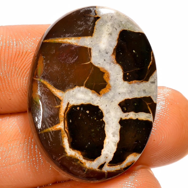 100% Natural Septarian Gronates Oval Cabochon Gemstone 27 Ct. 28X20X4 mm A-37307