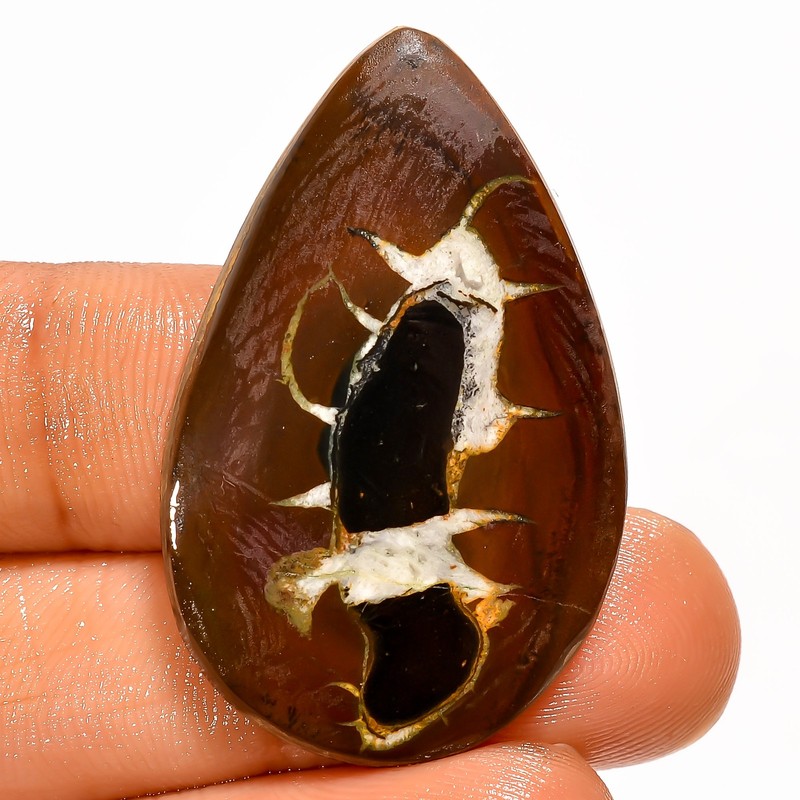 100% Natural Septarian Gronates Pear Cabochon Gemstone 26.5 Ct 38X23X4mm A-37248