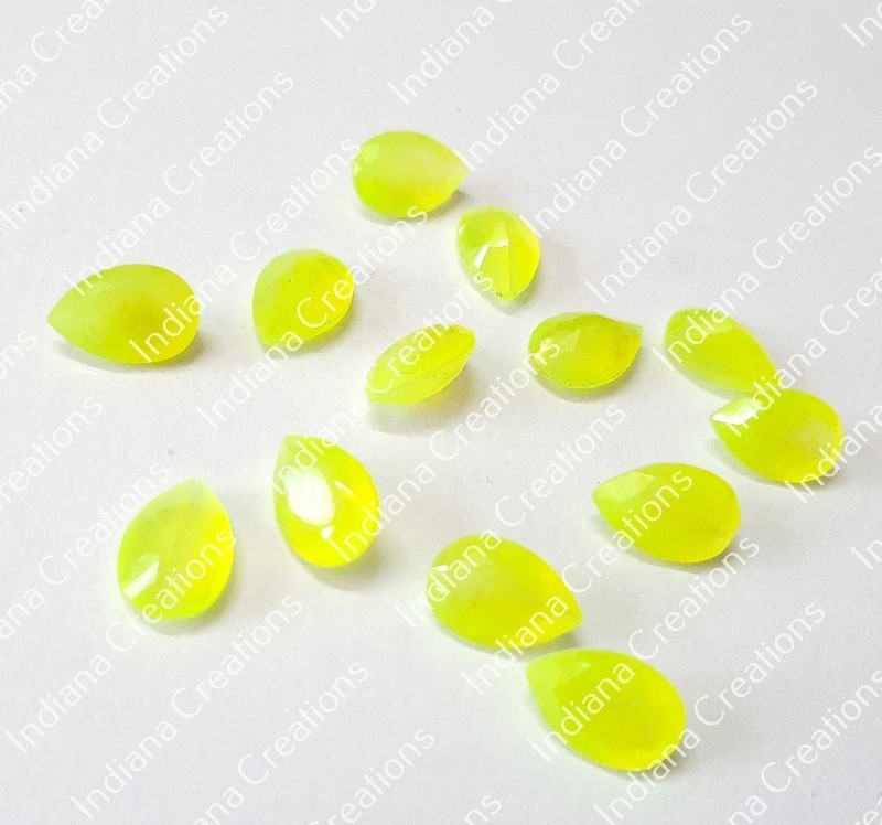Natural Yellow Jade Pear Faceted Cut 6x9mm To 20x25mm Loose Gemstone gallery