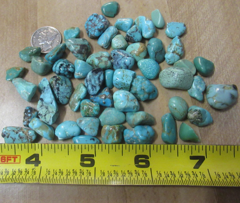 KINGMAN TURQUOISE SMALL -MEDIUM STONES 250tcw 10mm X 7mm to 24mm X 11mm #821
