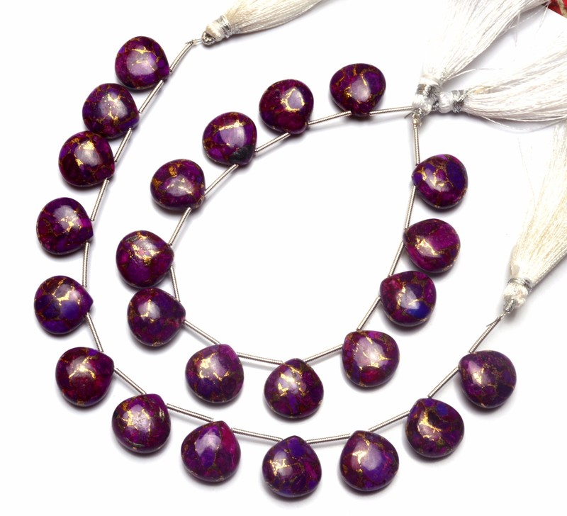 Natural Gem Copper Turquoise 14MM Approx Smooth Heart Shape Briolette Beads 7.5" gallery