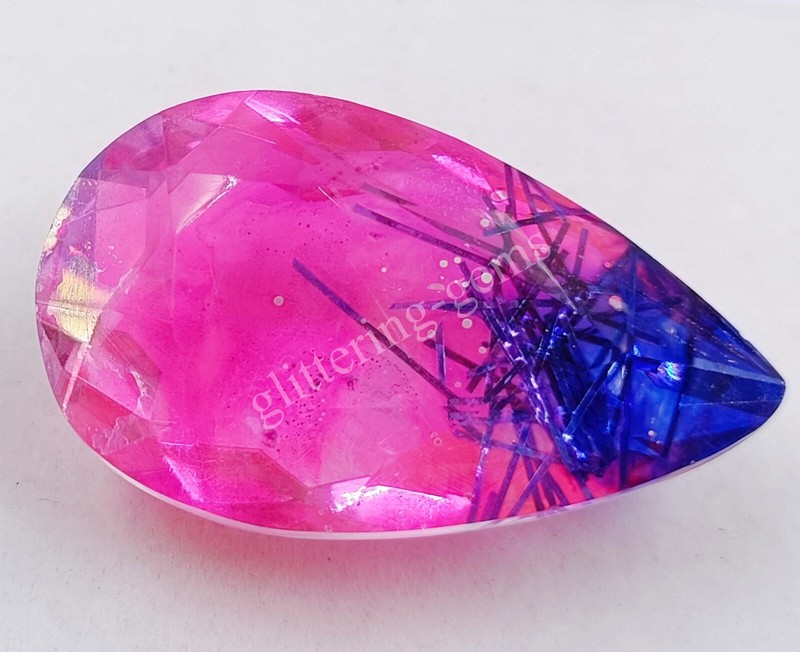 70.90 Ct Pear BI Color Quartz Ametrine Doublet IGL Transparent Loose Gems M25