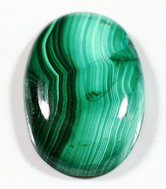 69 Ct 7X23X34 mm NATURAL DESIGNER GREEN MALACHITE OVAL CABOCHON GEMSTONE OK-90