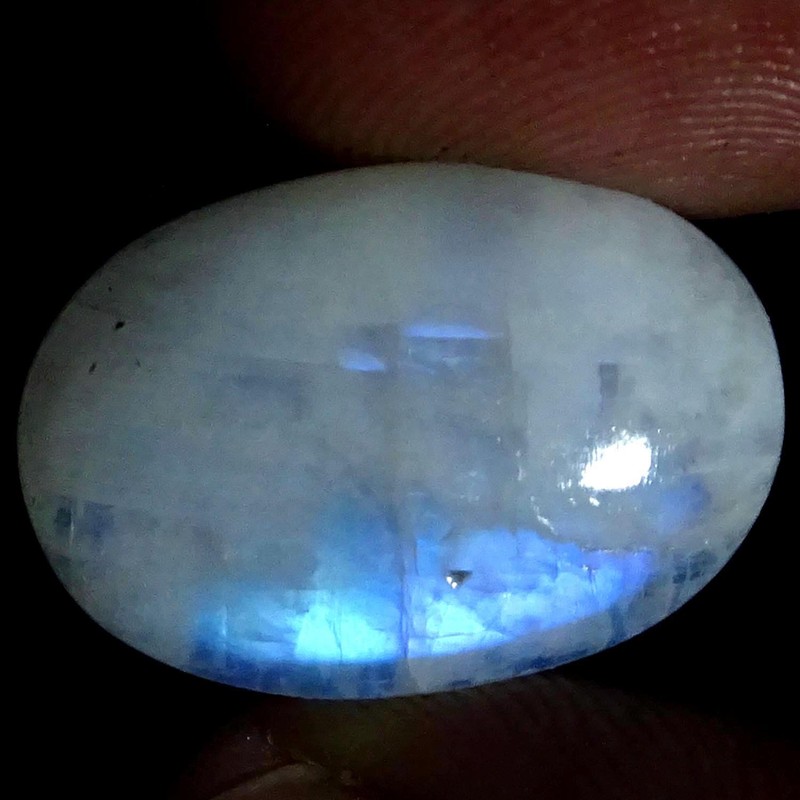 14.90Cts. Natural Rainbow Moonstone Oval Cabochon Gemstone 14X21X5MM