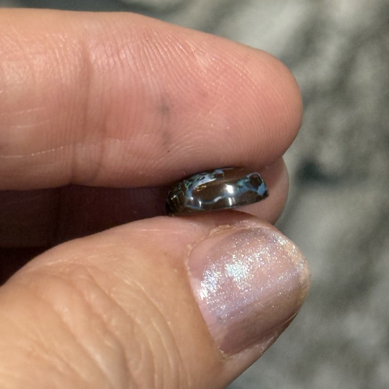 SALE 3ct 10x8x4mm Dark Blue Natural Boulder Australian Opal Cabochon Ring Gem gallery